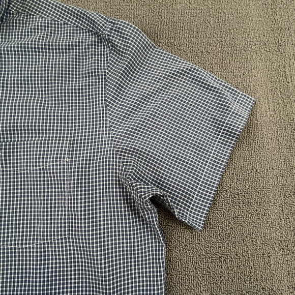 Docker Shirt Adult Extra Large Blue Button Up Check Short Sleeve Casual Men - Picture 4 of 9